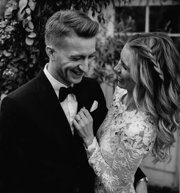 Scarlett Gartmann with her husband Marco Reus on their wedding day